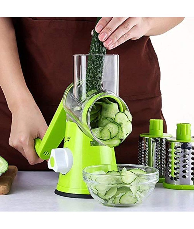 4 Pcs Vegetable Slicer 3 In 1 Handheld Spiral Rotary Drum For Fruit Cheese Nut_SOUQ9